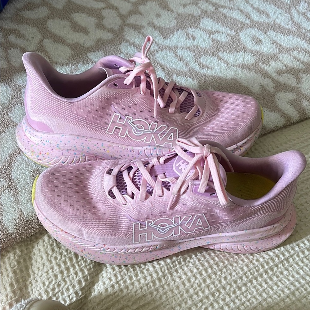 Hoka Light Pink Athletic Sneakers